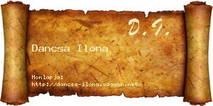 Dancsa Ilona névjegykártya