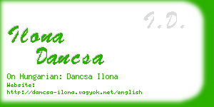 ilona dancsa business card